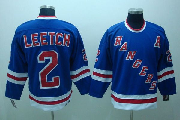 Rangers #2 Brian Leetch Stitched Blue CCM Throwback NHL Jersey