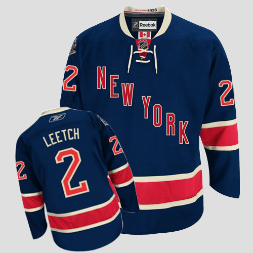 Rangers #2 Brian Leetch Stitched Dark Blue 85TH  Third NHL Jersey