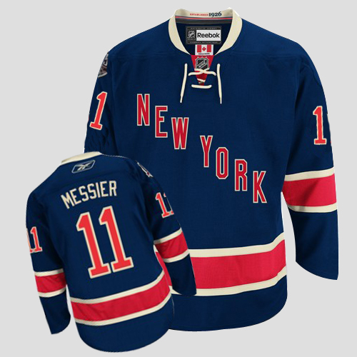 Rangers #11 Mark Messier Stitched Dark Blue 85TH  Third NHL Jersey