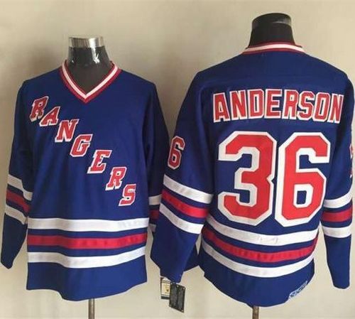 Rangers #36 Glenn Anderson Blue CCM Heroes of Hockey Alumni Stitched NHL Jersey
