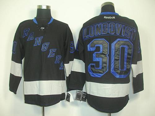 Rangers #30 Henrik Lundqvist Black Ice Stitched NHL Jersey