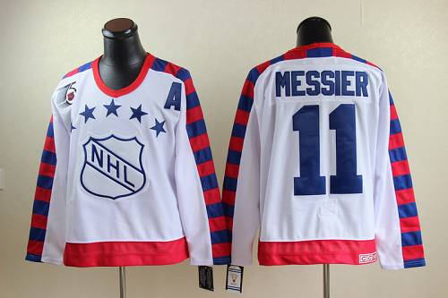 Rangers #11 Mark Messier White All Star CCM Throwback 75TH Stitched NHL Jersey