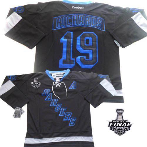 Rangers #19 Brad Richards Black Ice With 2014 Stanley Cup Finals Stitched NHL Jersey