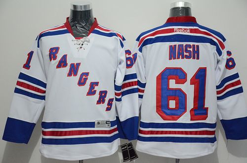 Rangers #61 Rick Nash White Road Stitched NHL Jersey