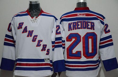 Rangers #20 Chris Kreider White Road Stitched NHL Jersey