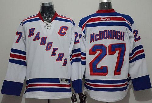 Rangers #27 Ryan McDonagh White Road Stitched NHL Jersey