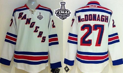 Rangers #27 Ryan McDonagh White Road With 2014 Stanley Cup Finals Stitched NHL Jersey