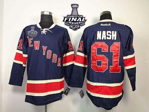 Rangers #61 Rick Nash Dark Blue Third With 2014 Stanley Cup Finals Stitched NHL Jersey