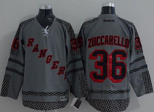 Rangers #36 Mats Zuccarello Charcoal Cross Check Fashion Stitched NHL Jersey