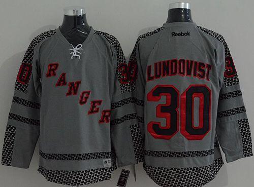 Rangers #30 Henrik Lundqvist Charcoal Cross Check Fashion Stitched NHL Jersey