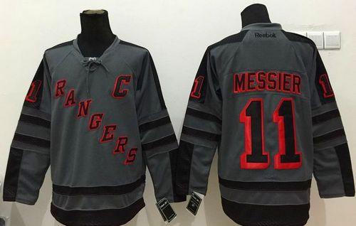 Rangers #11 Mark Messier Charcoal Cross Check Fashion Stitched NHL Jersey