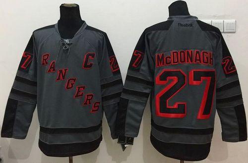Rangers #27 Ryan McDonagh Charcoal Cross Check Fashion Stitched NHL Jersey