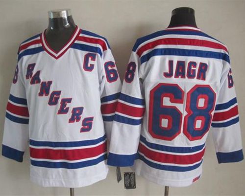 Rangers #68 Jaromir Jagr White CCM Throwback Stitched NHL Jersey