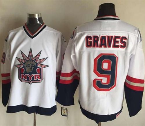Rangers #9 Adam Graves White CCM Statue of Liberty Stitched NHL Jersey