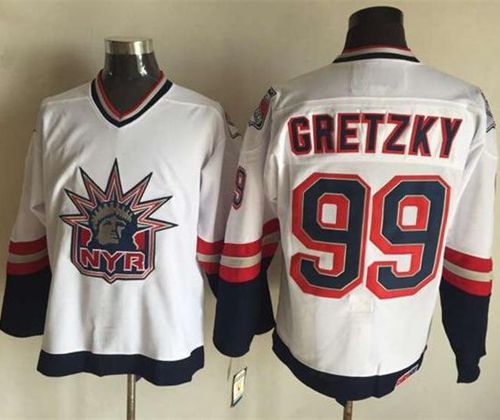 Rangers #99 Wayne Gretzky White CCM Statue of Liberty Stitched NHL Jersey