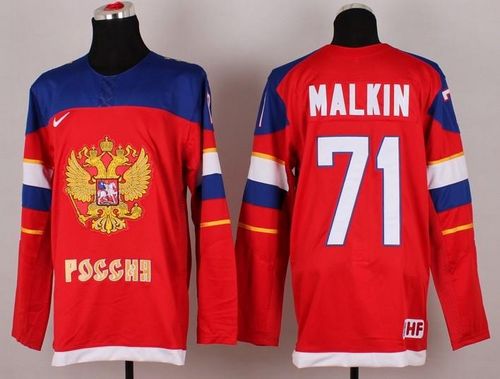 2014 Olympic Team Russia #71 Evgeni Malkin Red Stitched NHL Jersey