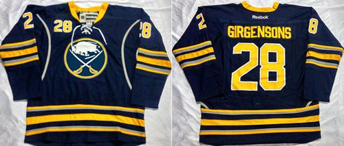 Sabres #28 Zemgus Girgensons Navy Blue Home Stitched NHL Jersey