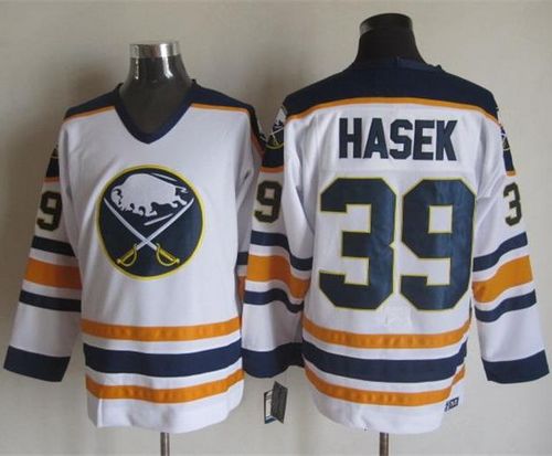 Sabres #39 Dominik Hasek White CCM Throwback Stitched NHL Jersey