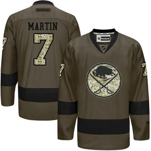 Sabres #7 Rick Martin Green Salute to Service Stitched NHL Jersey