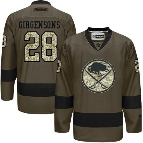 Sabres #28 Zemgus Girgensons Green Salute to Service Stitched NHL Jersey