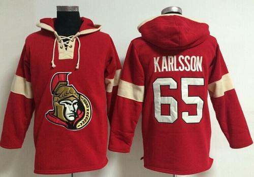Ottawa Senators #65 Erik Karlsson Red Pullover NHL Hoodie