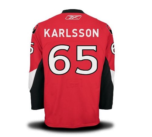 Senators #65 Erik Karlsson Red Home Stitched NHL Jersey