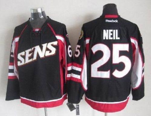 Senators #25 Chris Neil Black Throwback Stitched NHL Jersey