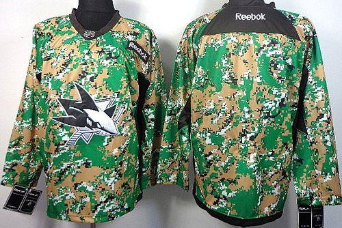 Sharks Blank Camo Veterans Day Practice Stitched NHL Jersey