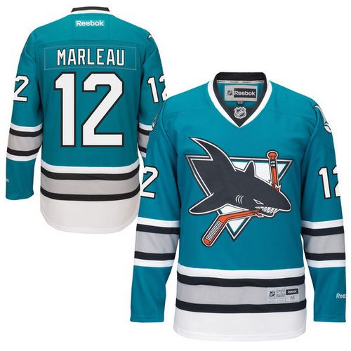 Sharks #12 Patrick Marleau Teal 25th Anniversary Stitched NHL Jersey