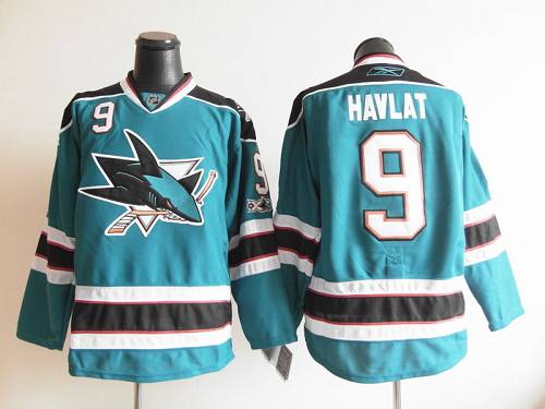 Sharks #9 Martin Havlat Blue Stitched NHL Jersey