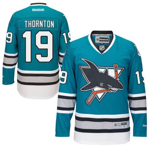 Sharks #19 Joe Thornton Teal 25th Anniversary Stitched NHL Jersey