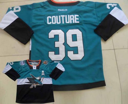 Sharks #39 Logan Couture Teal/Black 2015 Stadium Series Stitched NHL Jersey