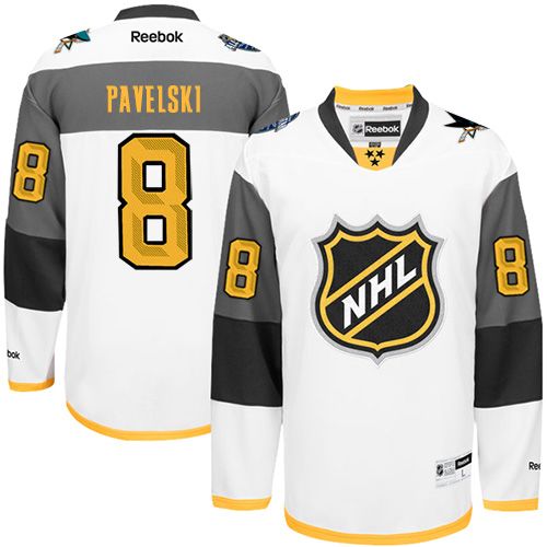 Sharks #8 Joe Pavelski White 2016 All Star Stitched NHL Jersey