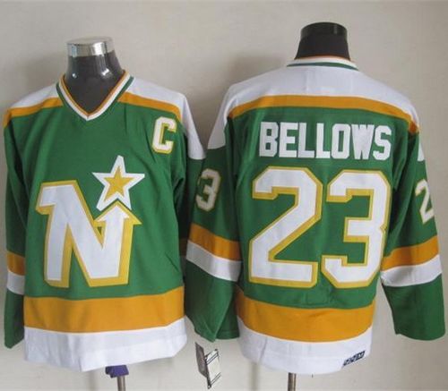 Stars #23 Brian Bellows Stitched Green CCM Throwback NHL Jersey