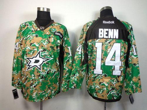 Stars #14 Jamie Benn Camo Veterans Day Practice Stitched NHL Jersey