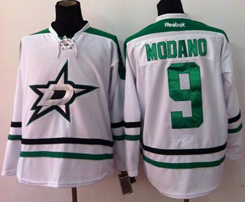 Stars #9 Mike Modano New White Stitched NHL Jersey