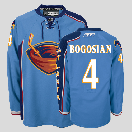 Thrashers #4 Bogosian Stitched Blue NHL Jersey