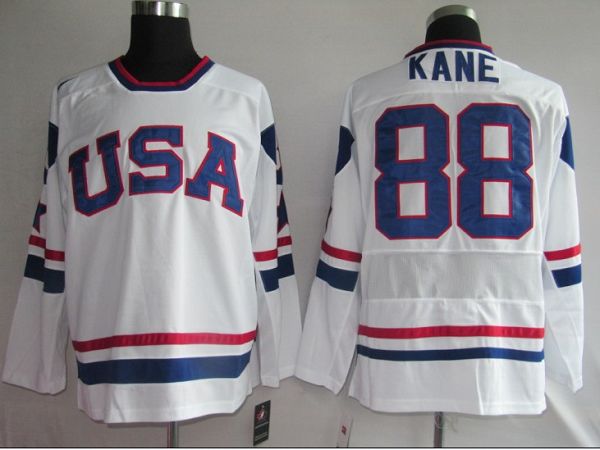 2010 Olympic Team USA #88 Patrick Kane Stitched White NHL Jersey