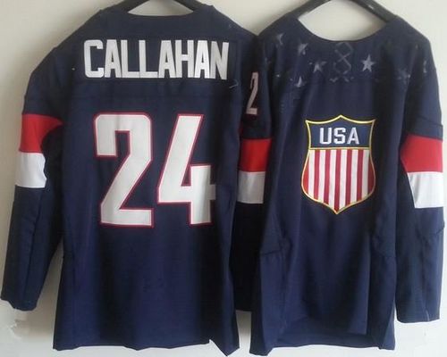 2014 Olympic Team USA #24 Ryan Callahan Navy Blue Stitched NHL Jersey