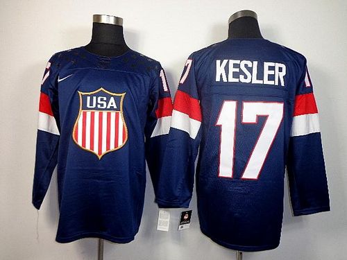 2014 Olympic Team USA #17 Ryan Kesler Navy Blue Stitched NHL Jersey