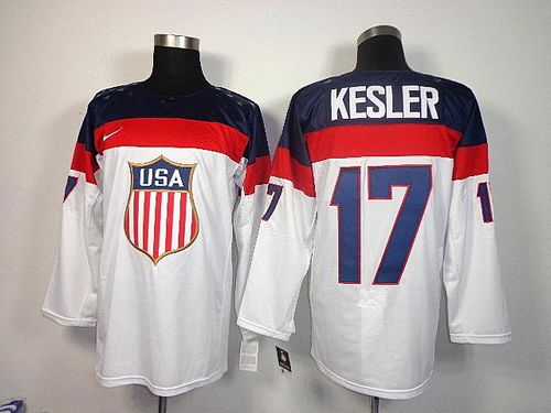2014 Olympic Team USA #17 Ryan Kesler White Stitched NHL Jersey