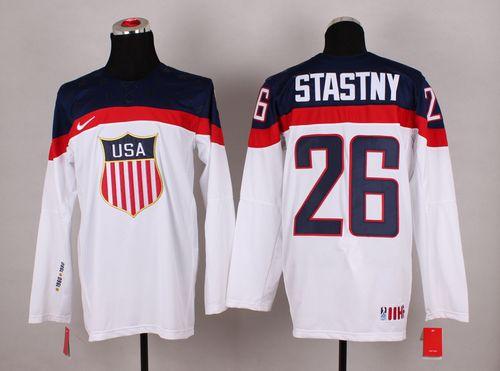 2014 Olympic Team USA #26 Paul Stastny White Stitched NHL Jersey
