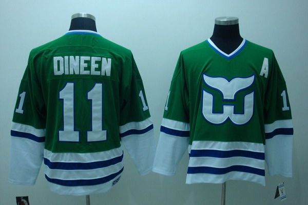 Whalers #11 Kevin Dineen Stitched CCM Throwback Green NHL Jersey