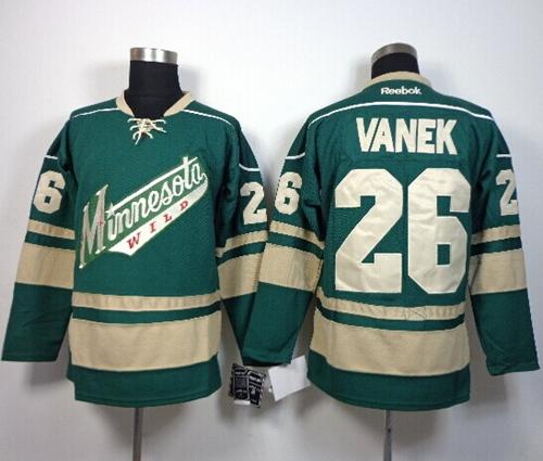 Wild #26 Thomas Vanek Green Stitched NHL Jersey