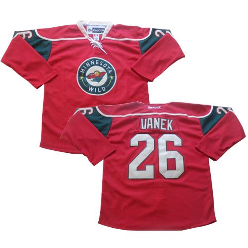 Wild #26 Thomas Vanek Red Stitched NHL Jersey
