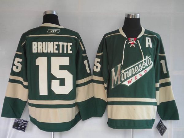 Wild #15 Andrew Brunette Stitched Green NHL Jersey