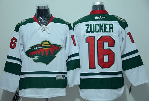 Wild #16 Jason Zucker White Stitched NHL Jersey