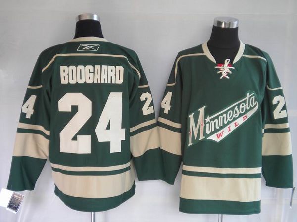 Wild #24 Derek Boogaard Stitched Green NHL Jersey
