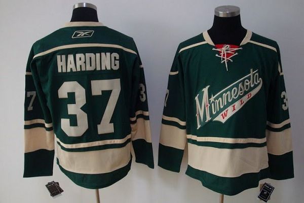 Wild #37 Josh Harding Stitched Green NHL Jersey