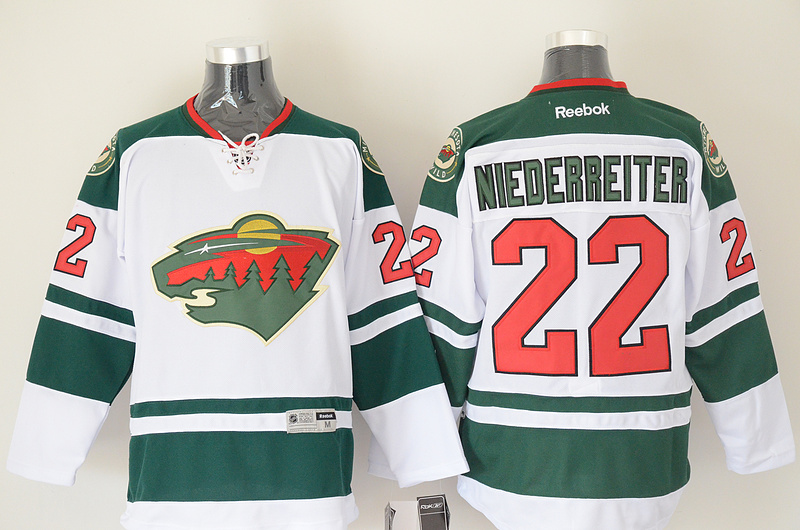 Wild #22 Nino Niederreiter White Stitched NHL Jersey
